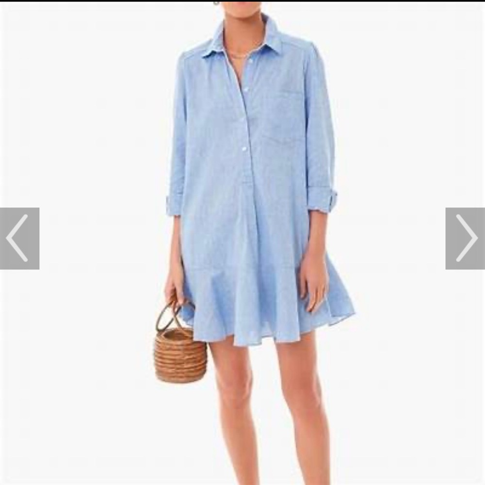 Tuckernuck blue chambray shirt dress size Small